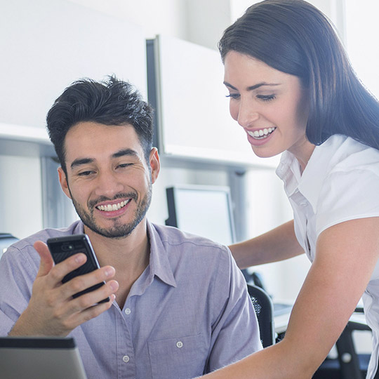 Couple with phone
