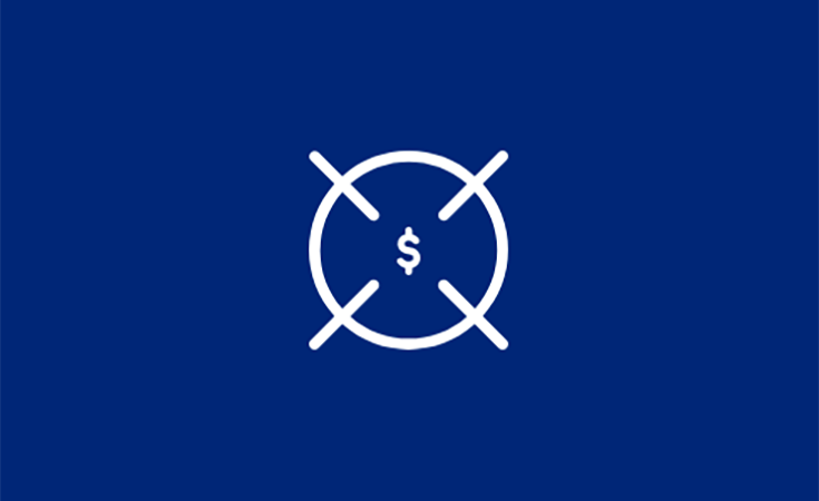 icon of circle with lines through it and a dollar sign in the middle