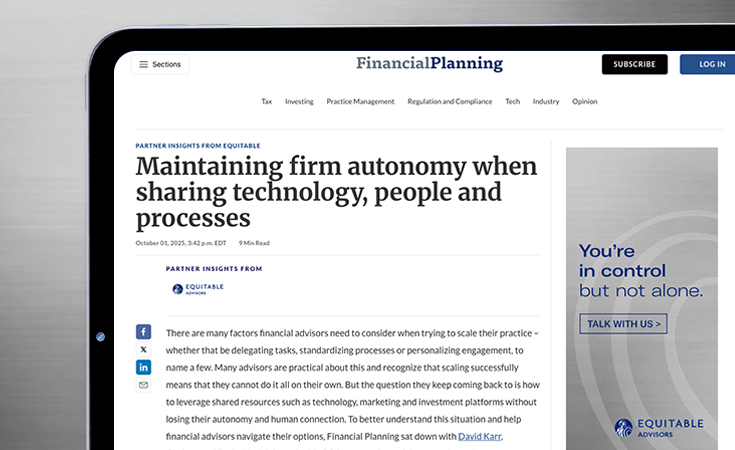 screenshot of the Advisor Hub press release