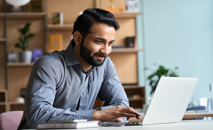 Man looking at laptop
