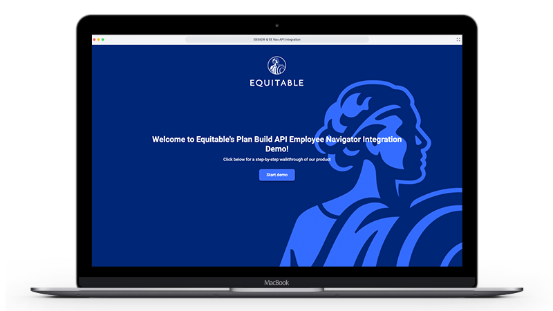 Laptop with screenshot of Equitable