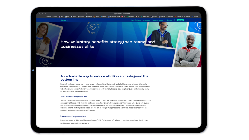 Ipad with Equitable site