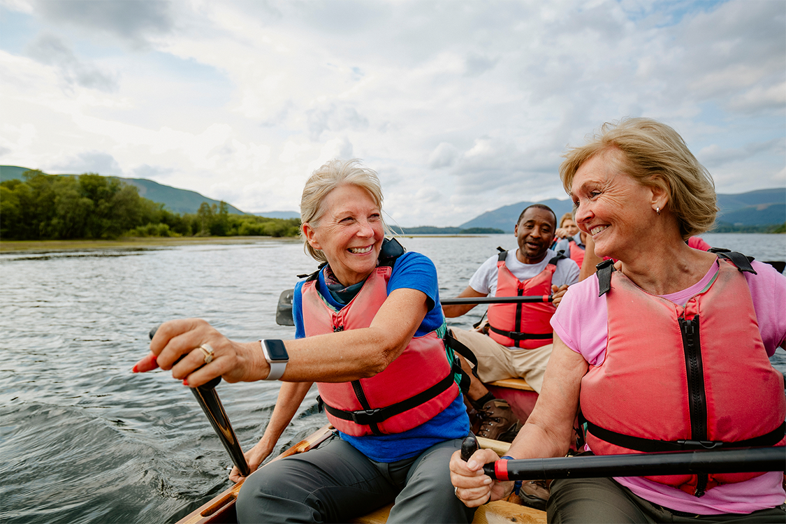Group boating on water
