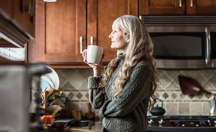 Woman drinking coffee