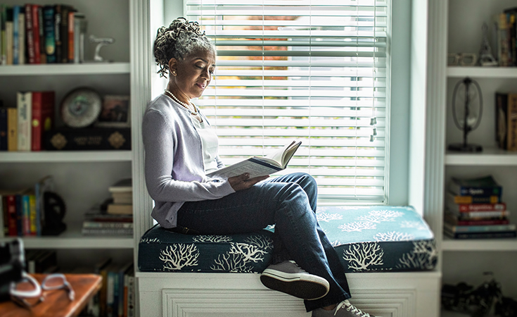 Woman reading a book