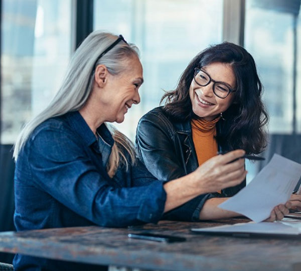 Two women having a discussion