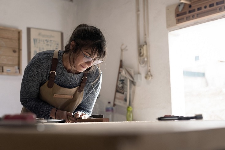 Female artist working